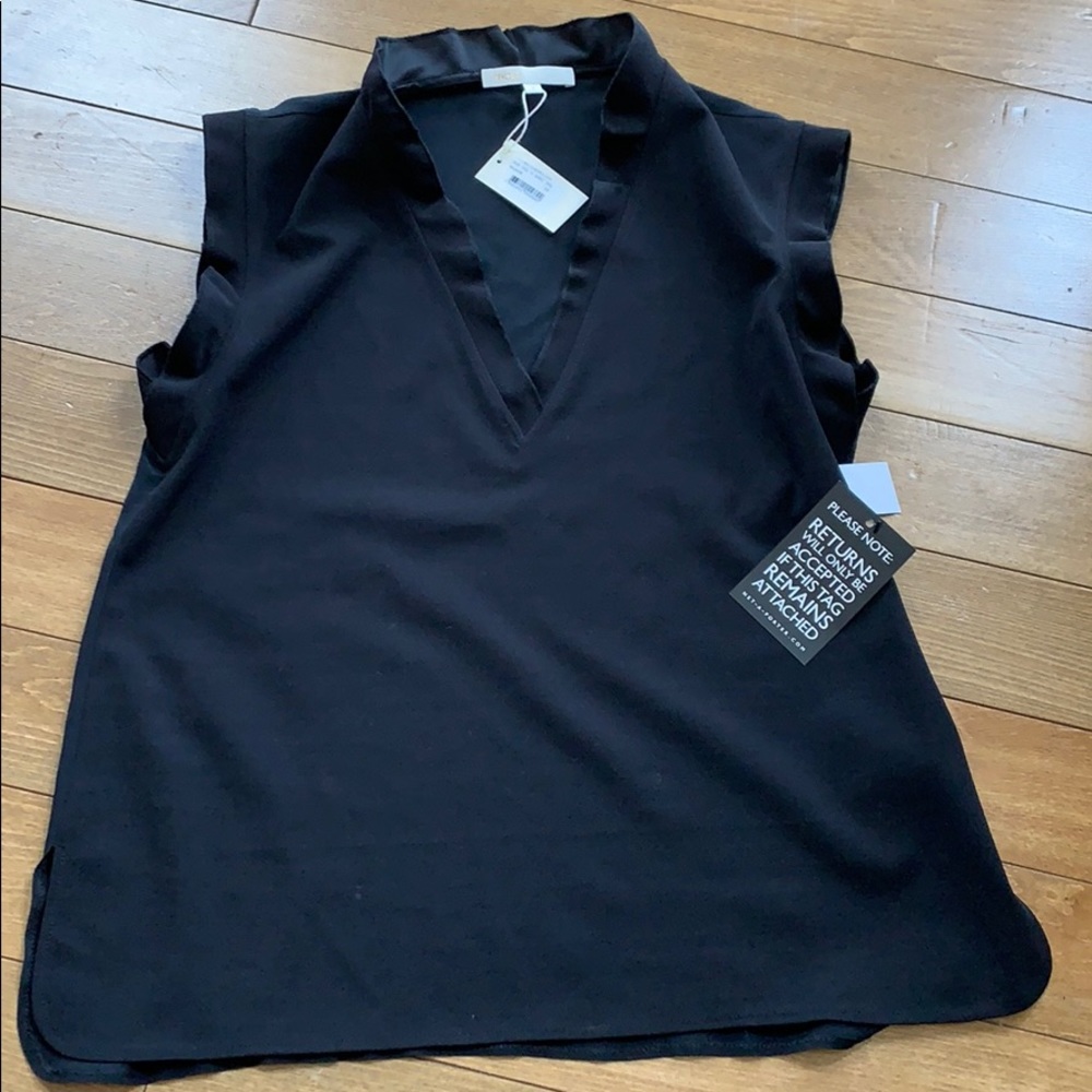 Black ruffle sleeve top